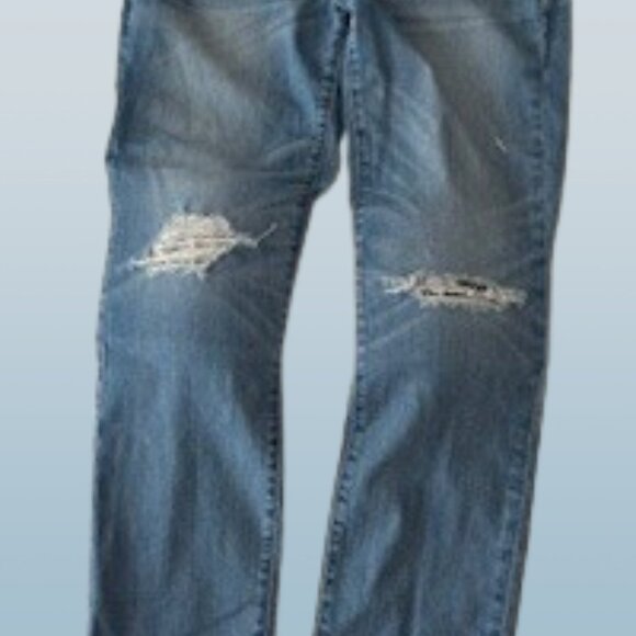 J.Crew Slim Broken-In Boyfriend Jeans – Size 28 – Ripped Knees, Frayed Hem - Picture 5 of 14